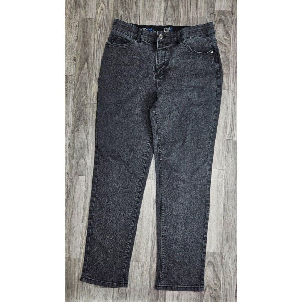 (3/$35) Croft & Barrow Womens Size 12 Classic 5 Pockets Black Grey Denim Jeans
